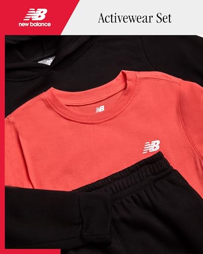 New Balance Boys Jogger Set - 3 Piece Outfit with Pullover Hoodie, Graphic Tee & Boys Jogger Pants - Athletic Outfit (4-12)2