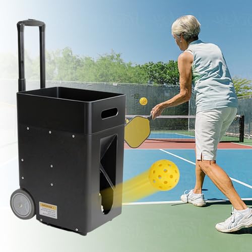 ZHDANB Lanzador de Pickleball, Máquina de Entrenamiento Pickleball, 60km/h, Capacidad para 40 Bolas, para Principiantes a Intermedios PickleballMachine