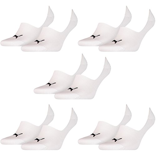 Preisvergleich Produktbild PUMA 10 Paar Socken Footie Sportsocken Invisible Gr. 35-46 Unisex, Farbe:300 - white, Socken & Strümpfe:35-38