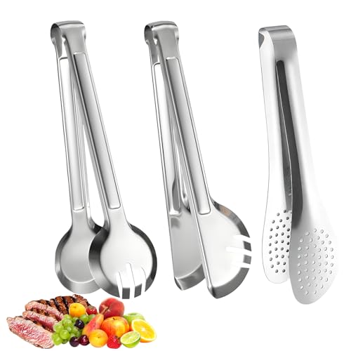 3-Teiliges Set Zange Küche aus Edelstahl, 9 Zoll Tongs Kitchen Servierzangen Set, Salatzange, Nudelzange, Spargelzange, Multifunktional Küchen Zange Edelstahl für Buffets, Partys, Restaurants 3-Teiliges Set Zange Küche aus Edelstahl, 9 Zoll Tongs Kitchen Servierzangen Set, Salatzange, Nudelzange, Spargelzange, Multifunktional Küchen Zange Edelstahl für Buffets, Partys, Restaurants