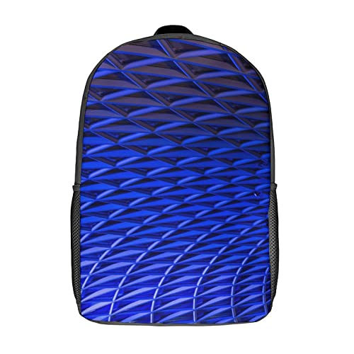 Cartable unisexe bleu de 17 pouces avec imprimé 3D pour voyage