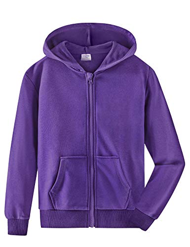 Image of Spring&Gege Boys Zip up Hoodie Soft Solid Classic Full Zip Hooded Sweatshirts for Kids (3-14 Years)