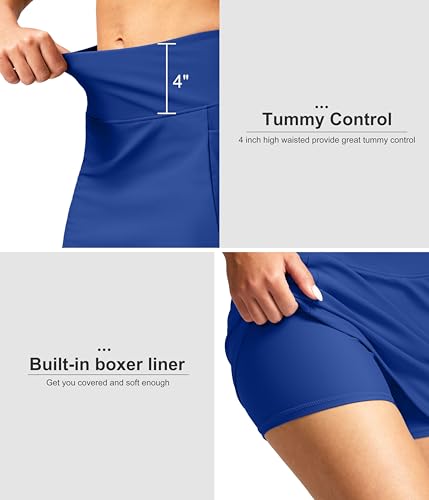 Image of SANTINY Women's 17'' Long Swim Skirt with Pockets High Waisted Modest Tummy Control Swimsuit Skirt Bathing Suit Bottoms