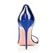 onlymakerheels Round Open Toe High Stiletto Heel Pumps Blue Purple Size8