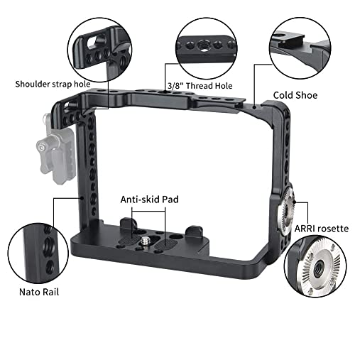 Image of NICEYRIG Cage for Sony Alpha A7RIV A7SIII A7RIII A7III A7SII A7RII A7II A1 A9, with Rosette Mount Adapter - 399
