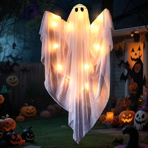 Halloween Ghost et décorations d'éclairage dimmables avec design effrayant pour la cour