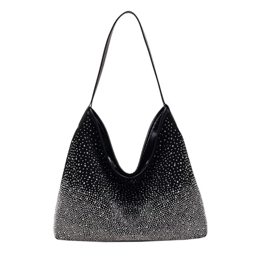 Image of Ladies Rhinestone Hobo Shoulder Bag Large Purse and Handbags Glitter Tote Bag