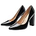 HAOZHAOTOU Unisex Women's Men's High Heels Pointed Toe Pumps with Chunky Block Heels Dress Party Comfortable Shoes（Dam-G-3 Black 13）