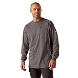 Classificazione CAT 2 Ariat T-Shirt da Uomo Resistente al Fuoco Air American Scream, Carbone Heather, XXL