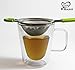 K BASIX Fine Mesh Stainless Steel Strainer with Silicone Handle Set of 3 - Large, Medium & Small Size - Ideal to Strain Pasta, Noodles, Quinoa, Tea, Sift & Sieve Flour & Powdered Sugar - Free EBook