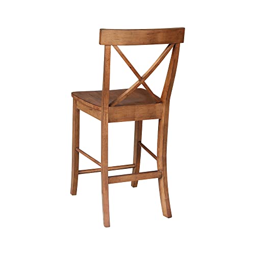 International Concepts X-Back Counter Height Stool,Brown #TOP6