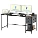 Produktbild FLEXISPOT FD Schreibtisch 140x60x75cm, Fester Computertisch PC Tisch mit Bücherregal, Home Office PC-Tisch mit 3 Tier Lagerregalen, Schreibtisch fürs Büro, Wohnzimmer