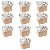 Bosreroy Insulated Shipping Boxes for Cold Food, 10 Pcs Paper with Aluminum Foil Box for Seafood Fruits Vegetables