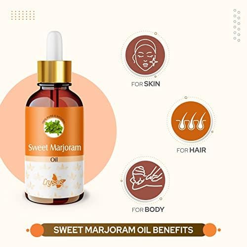 Image of Crysalis Sweet Marjoram Oil 100 ml (3.38 fl oz) - Warm Herbal Aromatic Oil for Soap Making, Candles & DIY Blends