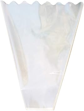 BBJ WRAPS Flower Sleeves for Bouquets Clear Rose Flower Bouquet Packaging Bags Floral Arrangement Supplies, 100 Counts L