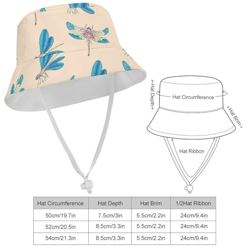 Bright Multicolored DragonfliesChildren's Bucket Hat for Boys and Girls, Breathable Summer Beach Hat54cm2