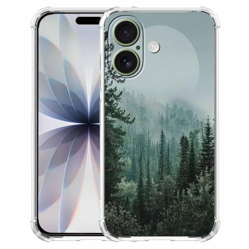 Coque iPhone 17 antichoc souple évitant les rayures motif forêt et montagne
