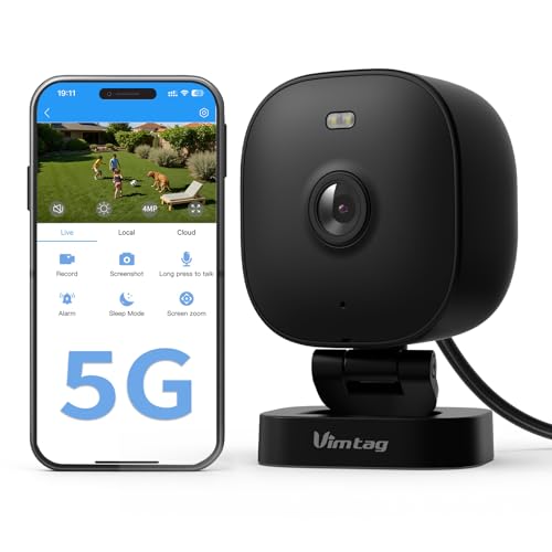 VIM TAG 2,5K Cámara Vigilancia WiFi Exterior/Interior - Camaras Vigilancia Domicilio WiFi Seguridad IP65, Visión Nocturna Color, Detección Humana, Sirena, 24/7 Grabación Continua, Compatible Alexa