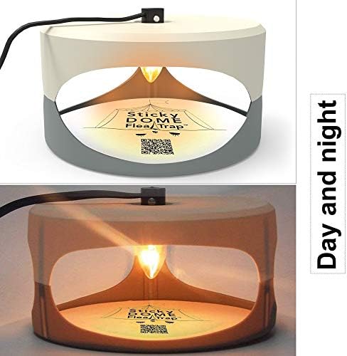 ASPECTEK Trapest Sticky Dome Flea Bed Bug Trap with 2 Glue Discs, Odorless Non-Poisonous and Natural Flea Killer Trap Pad, Pets, Children and Family Friendly, 220V Flea Trap