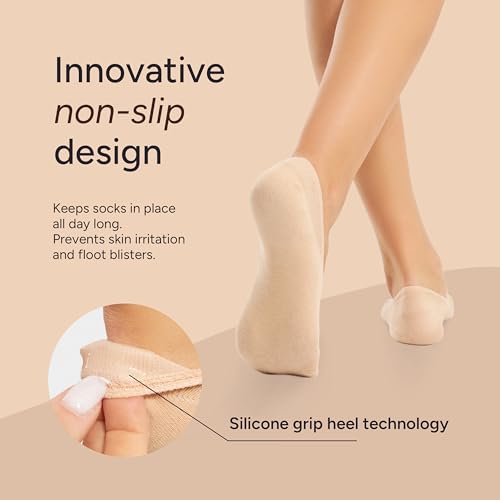Image of Eedor No Show Socks Women - Low Cut Ankle, Non Slip