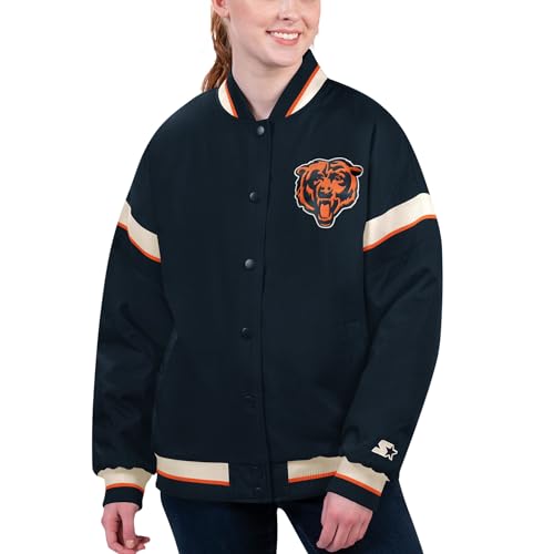 Starter Women's Navy Chicago Bears Tournament Full-Snap Varsity Jacket
