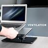 VIVO Freestanding Dual Computer Monitor and Laptop Combo Desk Stand with Glass Base, Fits up to 32 inch Monitors and 17 inch Laptops, Black, STAND-V003FGL #5