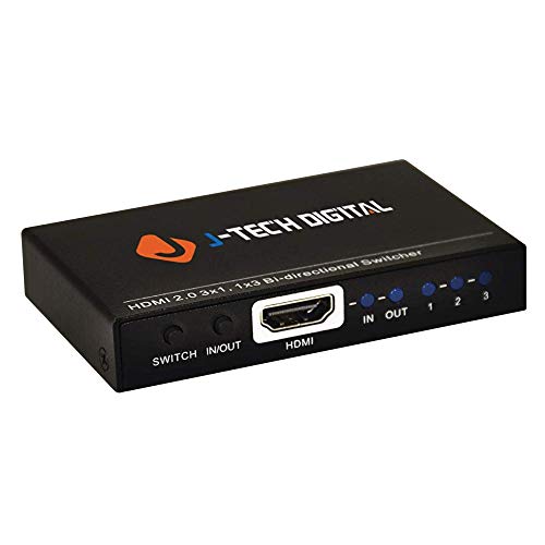 J-Tech Digital 4K@60Hz 4:4:4 3X1 HDMI Switch Three Inputs and One Output 4K