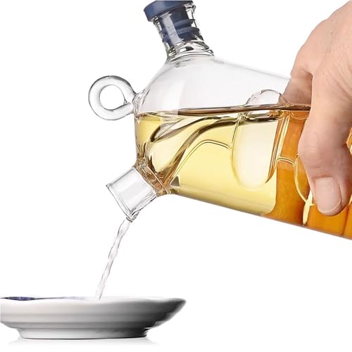 WINAKUI Olive Oil and Vinegar Dispenser Bottle Set, 2 in 1 Glass Olive Oil Dispenser Bottles Cruet, Balsamic Vinegar Dispenser Containers for Kitchen by WINAKUI - Used condition - Image 2