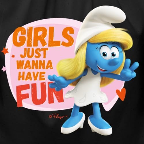 Spreadshirt Smurfette Fun Quote - The Smurfs Girls Night Design Cotton Drawstring Bag, One Size, black