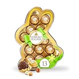 Ferrero Rocher, 13 Count, Premium Gourmet Milk Chocolate Hazelnut, Individually Wrapped Candy for Gifting in a Bunny-Shaped Box, Great Easter Gift, 5.7 oz