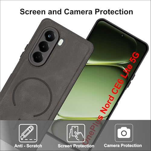 Image of SBMS Back Cover for OnePlus Nord CE6 Lite 5G | Ultra Slim Soft Rubberised Hard Case | Oil Feel Soft Leather Back | Mag-Safe Design (Mag-Safe Not Support) | Camera Protection Case for CE 6 Lite (Gray)