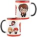 Harry Potter Tasse - 3 Freunde Gryffindor Kaffeetasse Becher Kaffeebecher aus Keramik Weiß Rot 320 ml