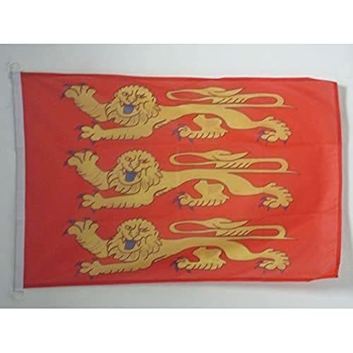 AZ FLAG - Drapeau Haute-Normandie - 45x30 cm - Pavillon Nautique Haut-Normand - France Spécial Bateau Et Extérieur En Maille Bloquée Avec Anneaux Plastiques...