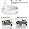 2 Pack 40 oz Tumbler Flip Straw Leak Proof Lid Replacement Fit for Stanley Quencher,40 oz Tumbler Lid Replacement for Stanley Cup,No Spill Proof Straw Cover for Stanley Cup Accessories (Cream White)