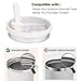 2 Pack 40 oz Tumbler Flip Straw Leak Proof Lid Replacement Fit for Stanley Quencher,40 oz Tumbler Lid Replacement for Stanley Cup,No Spill Proof Straw Cover for Stanley Cup Accessories (Cream White)