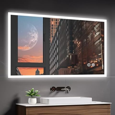 YOLEO LED Bathroom Mirror with Anti-Fog Cover