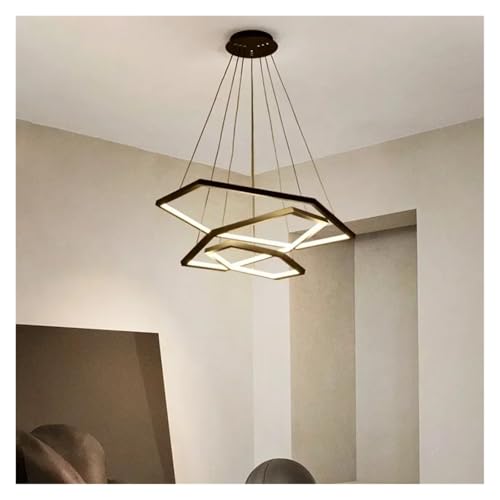 Suspension LED moderne en aluminium hexagonale réglable pour chambre et salon