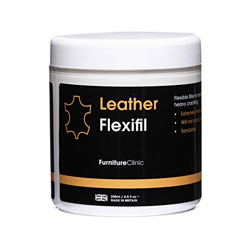 Furniture Clinic Leather Flexifil – Extrem flexibler Füllstoff zur Befestigung von Katzenkratzern, Löchern und schweren Rissen in Ledersofas, Autositzen (250 ml)