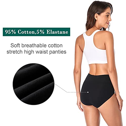 Annenmy Women'S High Waist Cotton Underwear Soft Brief Panties Regular And Plus Size thumb #3