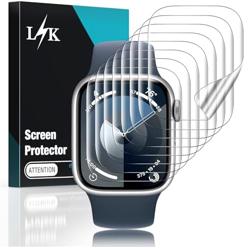 LK LϟK [8 pack] for Apple Watch Series 9/8/7 Screen Protector 45mm