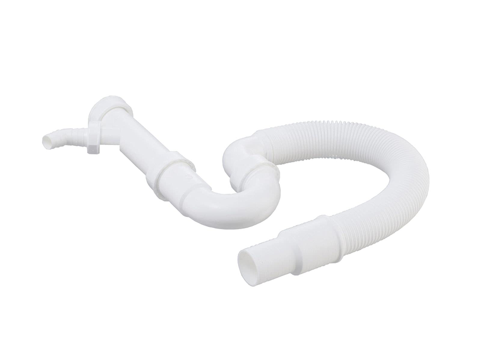 tecuro Geruchsverschluss 1 1/2 Zoll für Wandanschluss Ø 40/50 mm, mit Geräteanschluss für Ablaufschläuche Ø 19-23 mm, für Spülen, Kunststoff weiß (Packung mit 6)
