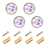 Wudan Confezione da 4 pomelli rotondi da 3,2 cm, pomelli moderni per porte, cassetti, colore bianco geranio