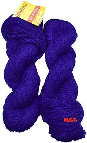 Image of M.G Enterprise Os wal Knitting Yarn 3 ply Wool, Royal Blue 400 GMS Best Used with Knitting Needles, Crochet Needles Wool Yarn for Knitting.-D Art-AA