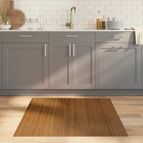 Tapis antidérapant naturel en bambou marron pour entrée - 3