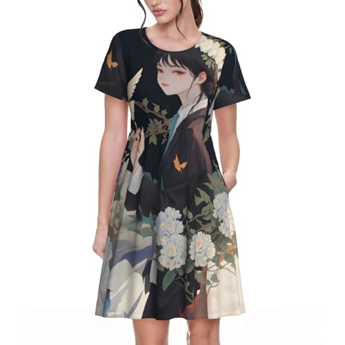 Robe d'été décontractée Gardenia en coton léger à motif floral pour femmes