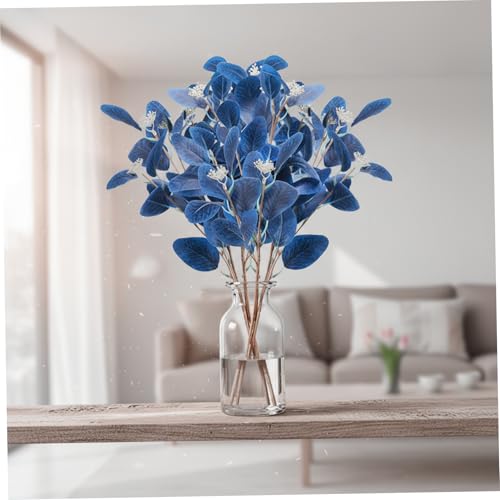 Eucalipto azul artificial de 21 pulgadas con bayas para jarrones 4