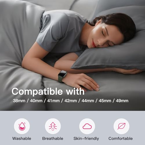 Yoohoo Soft Silicone Strap Compatible with Apple Watch Straps 38mm 40mm 41mm 42mm 44mm 45mm 46mm 49mm Women Men,Sport Replacement Bands for iWatch Series 11 10 9 8 7 6 5 4 3 2 1 SE Ultra,Grey - Image 4