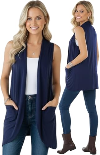 Image of ToBeInStyle Womens Open Front Casual Shrug Lightweight Layering Cardigan Sleeveless or Short Sleeve