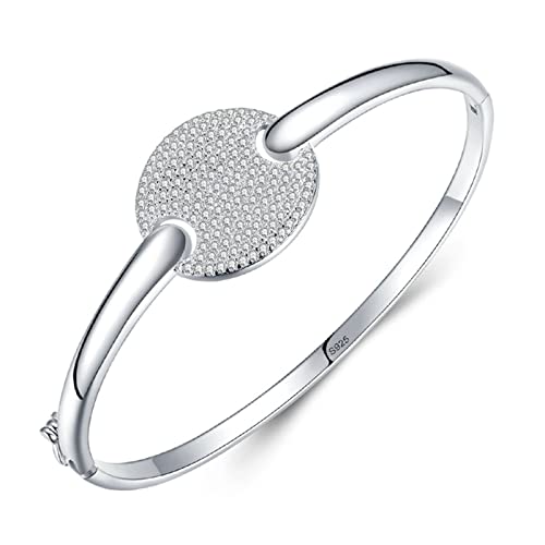 Bracelet feng shui femme argent sterling en forme ronde avec zircone, le cadeau idéal