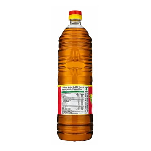 Image of Pansari Kacchi Ghani Mustard Oil 900ml | Cold Pressed & Naturally Extracted | Fortified with Vitamin A & D | Rich in Omega 3 & 6 | Ideal for Cooking, Skin & Hair Care (900-ML)